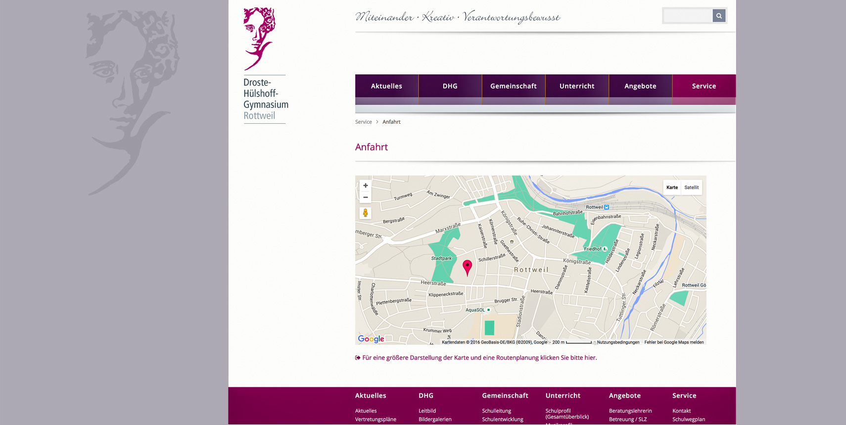 Responsive Website für das Droste-Hülshoff-Gymnasium in Rottweil